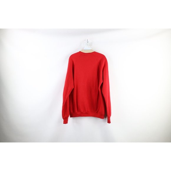 Vintage 90s Streetwear XL Faded Christmas Reindeer Collared Sweatshirt USA - Picture 6 of 8